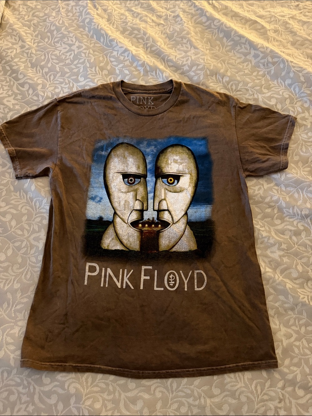 Pink Floyd Brown Graphic Tee with Blue & Cream Print
